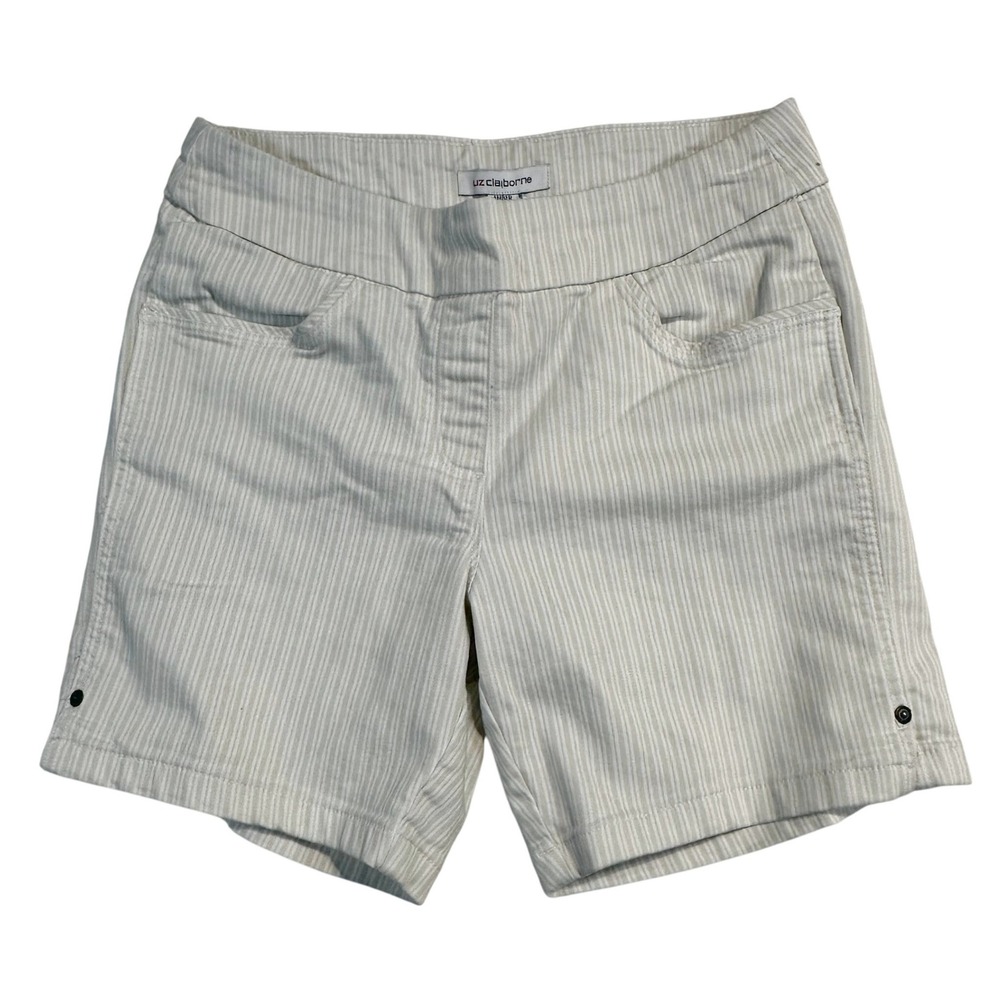 Vintage 00s 90s‎ Liz Claiborne Women Amber Striped Pull On Shorts Size 10